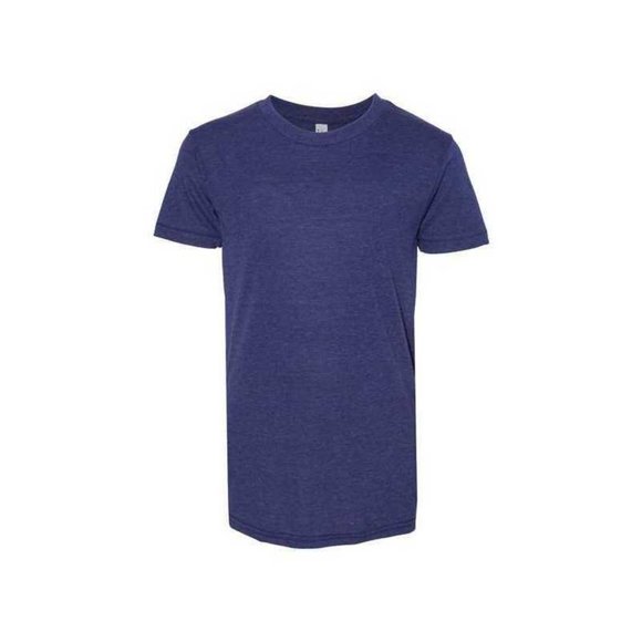 NWT AMERICAN APPAREL YOUTH UNISEX TRIBLEND TEE TRI-INDIGO 8 - Picture 2 of 10